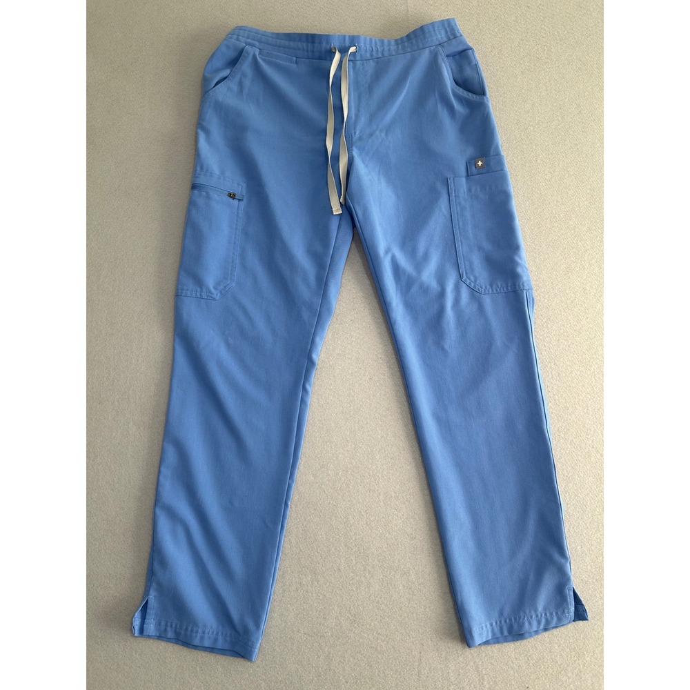 FIGS Yola Skinny Scrub Pants Womens Small Blue Cargo Technical Collection - Picture 1 of 6